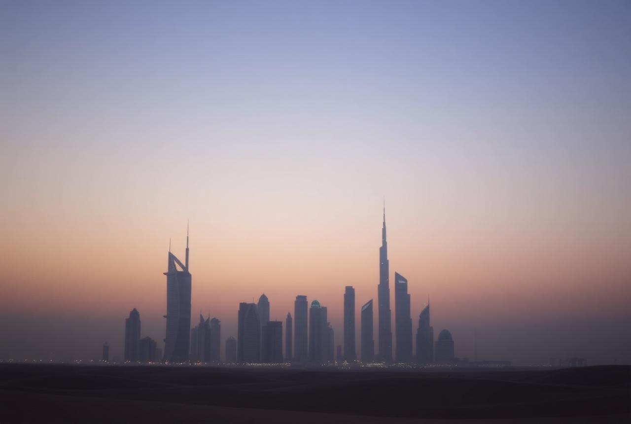 Dubai skyline at dusk